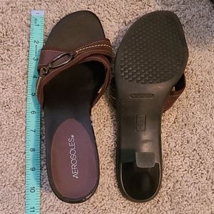 Aerosoles 3" heel sandals, brown size 10